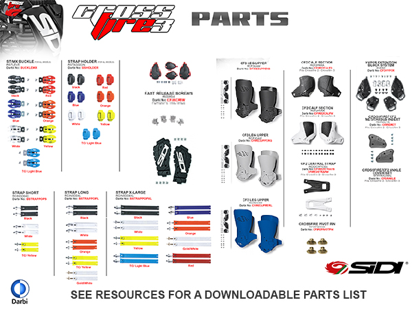 Crossfire 3 Boot Parts – North Shore Cycles Parts and Accessories